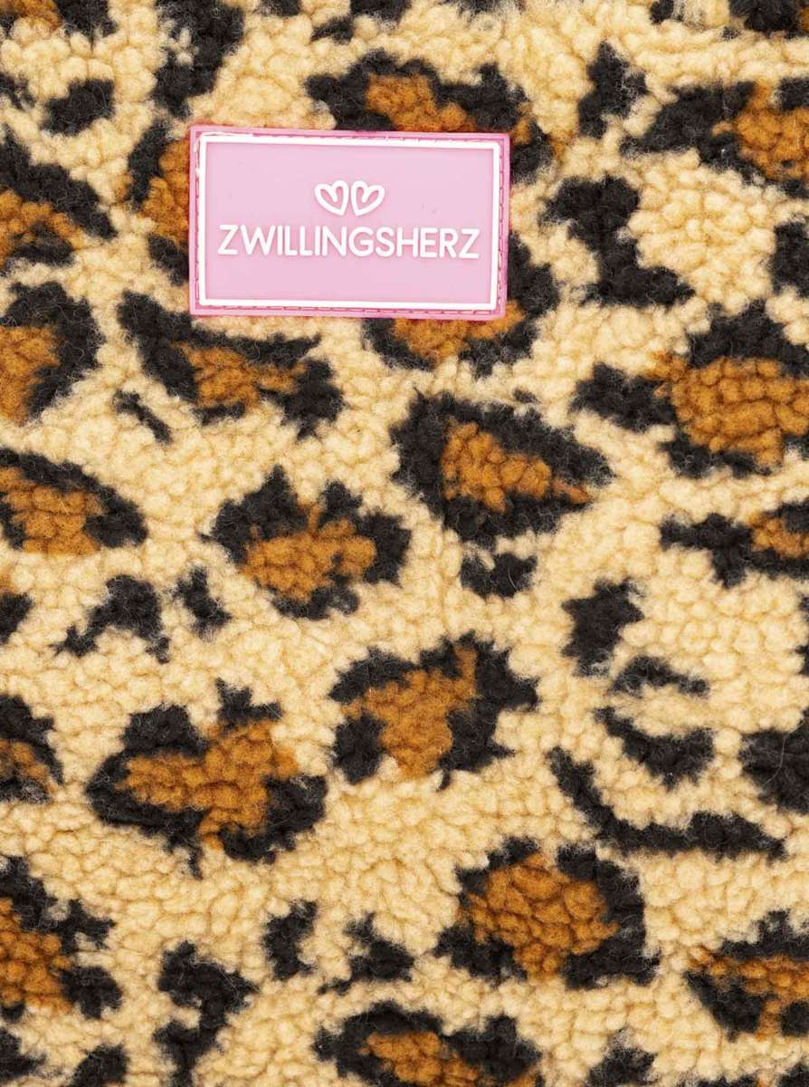 💕 Zwillingsherz XXL Shopper Teddy "Leo Patch" Tasche Beige