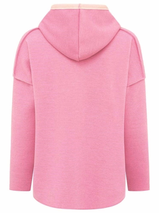 💕 Zwillingsherz Hoodiejacke Doubleface "Uni" Zip Sweater Rosa