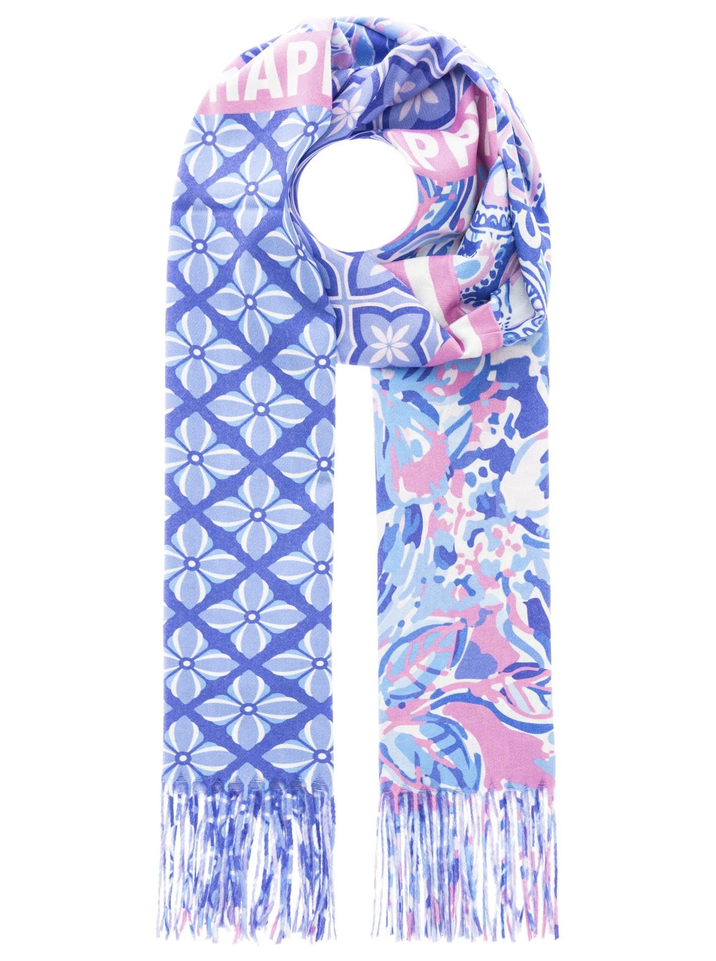 Zwillingsherz Schal "Grafischer Paisley" Blau