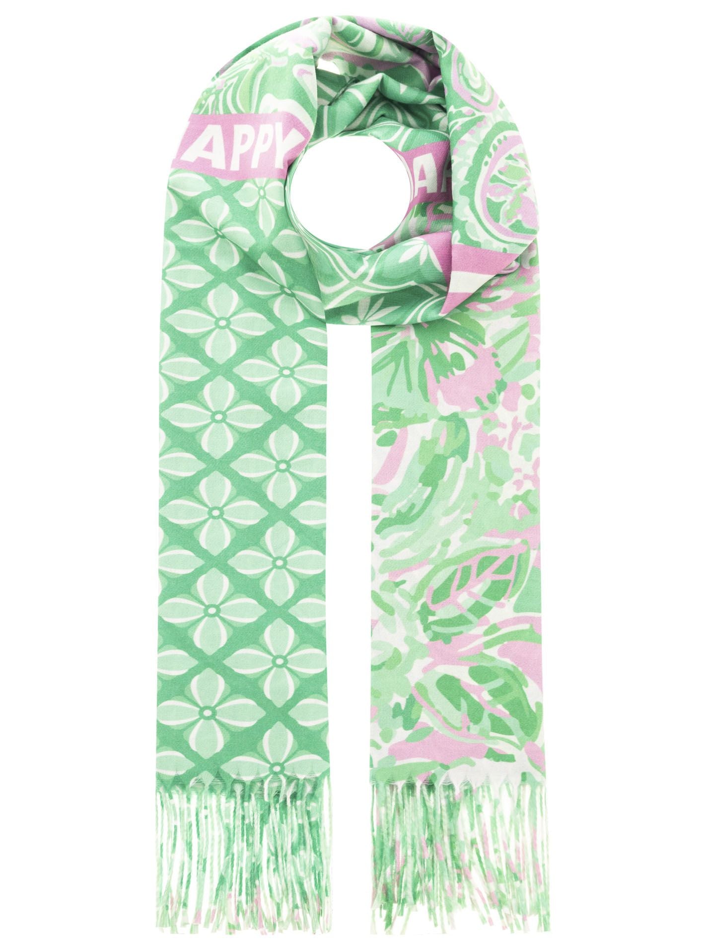 Zwillingsherz Schal "Grafischer Paisley" Grün