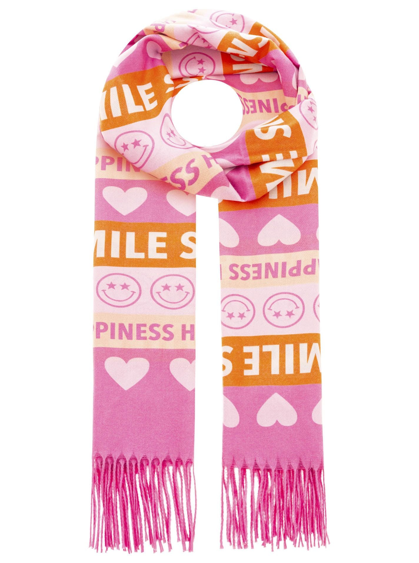 Zwillingsherz Schal "Smile and Hearts Happiness" Pink