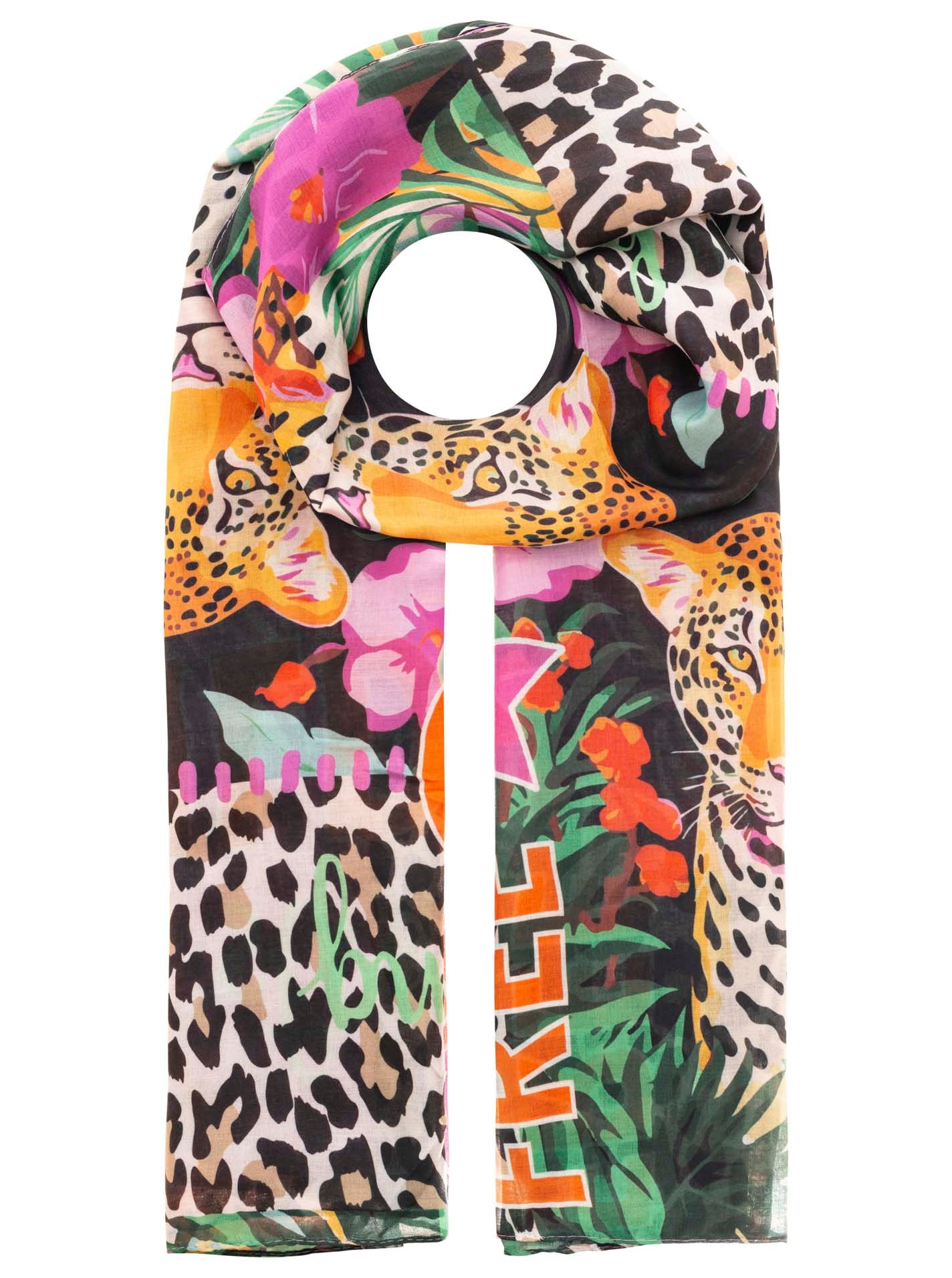 Zwillingsherz Schal "Wild Strong Free" Viskose Mix Mehrfarbig