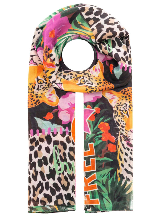 Zwillingsherz Schal "Wild Strong Free" Viskose Mix Mehrfarbig