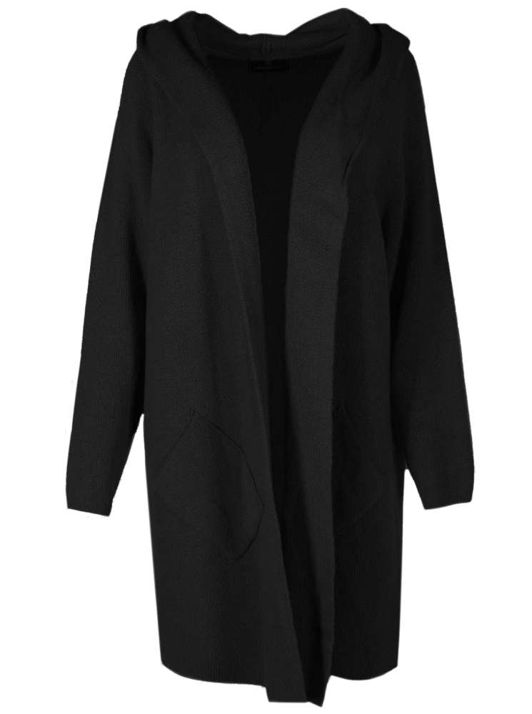 💕 Zwillingsherz Strickjacke "Annabell" Schwarz Strickmantel offen