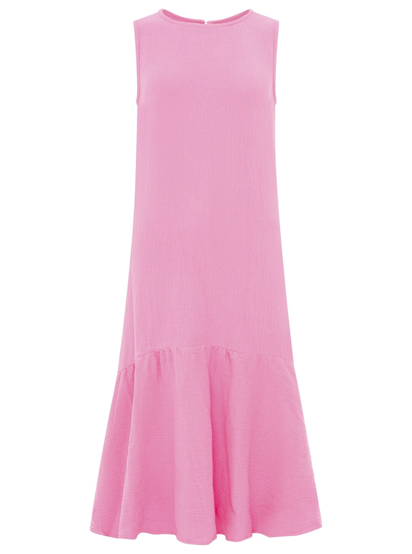 💕 Zwillingsherz Maxikleid Musselin "Ärmellos" lang Pink