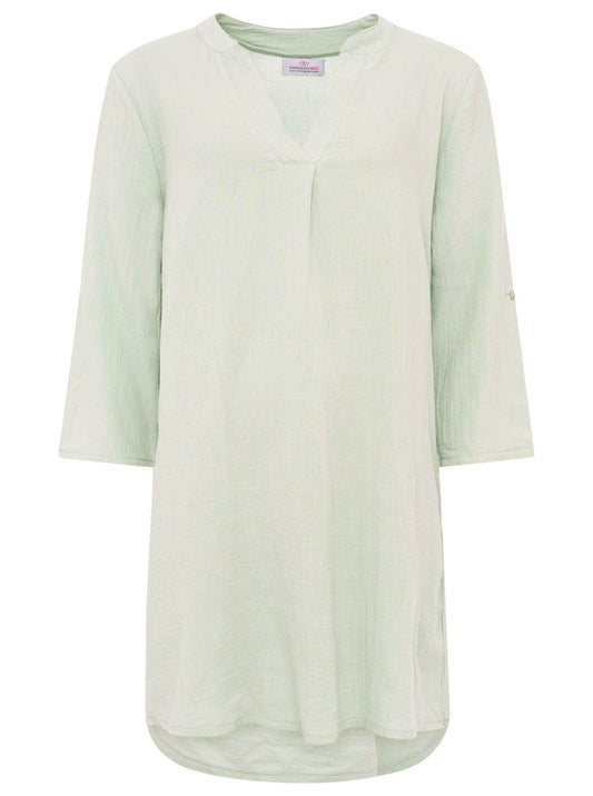 💕 Zwillingsherz Tunika Bluse Musselin "New Rom" Salbei