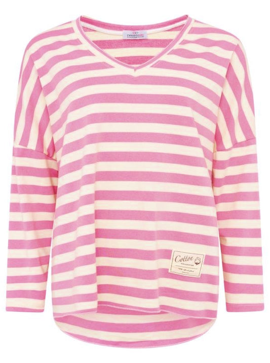 💕 Zwillingsherz Sweatshirt "Große Streifen" Sweater Oversize Pink