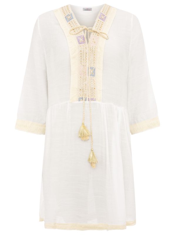 💕 Zwillingsherz Kleid "BoHo Summer" 100 % Viskose Weiß
