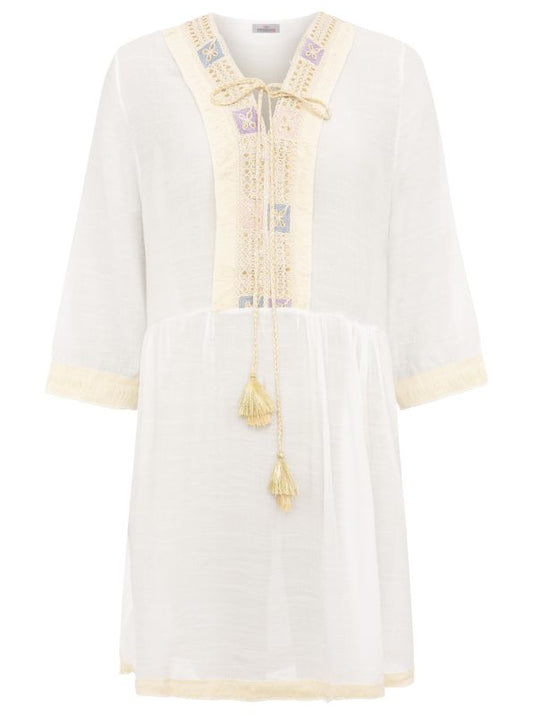 💕 Zwillingsherz Kleid "BoHo Summer" 100 % Viskose Weiß