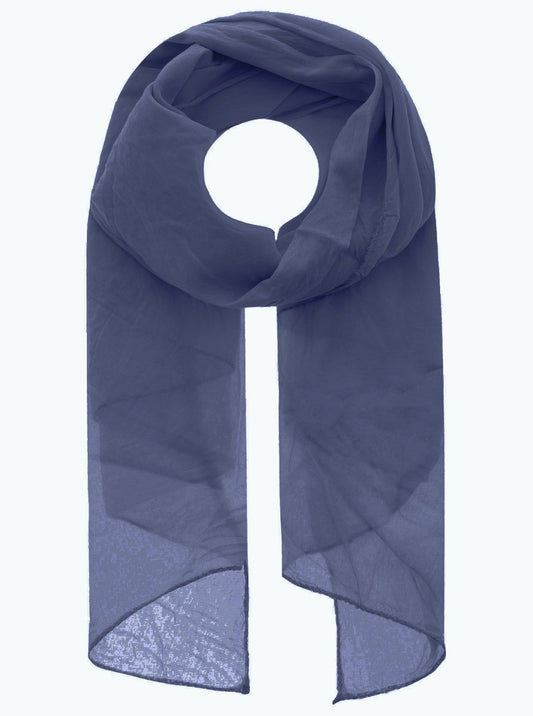 Schal Tuch "Basic Uni" Baumwolle Seide Navy