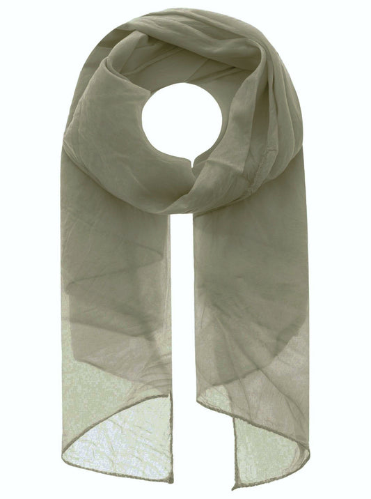 Schal Tuch "Basic Uni" Baumwolle Seide Khaki