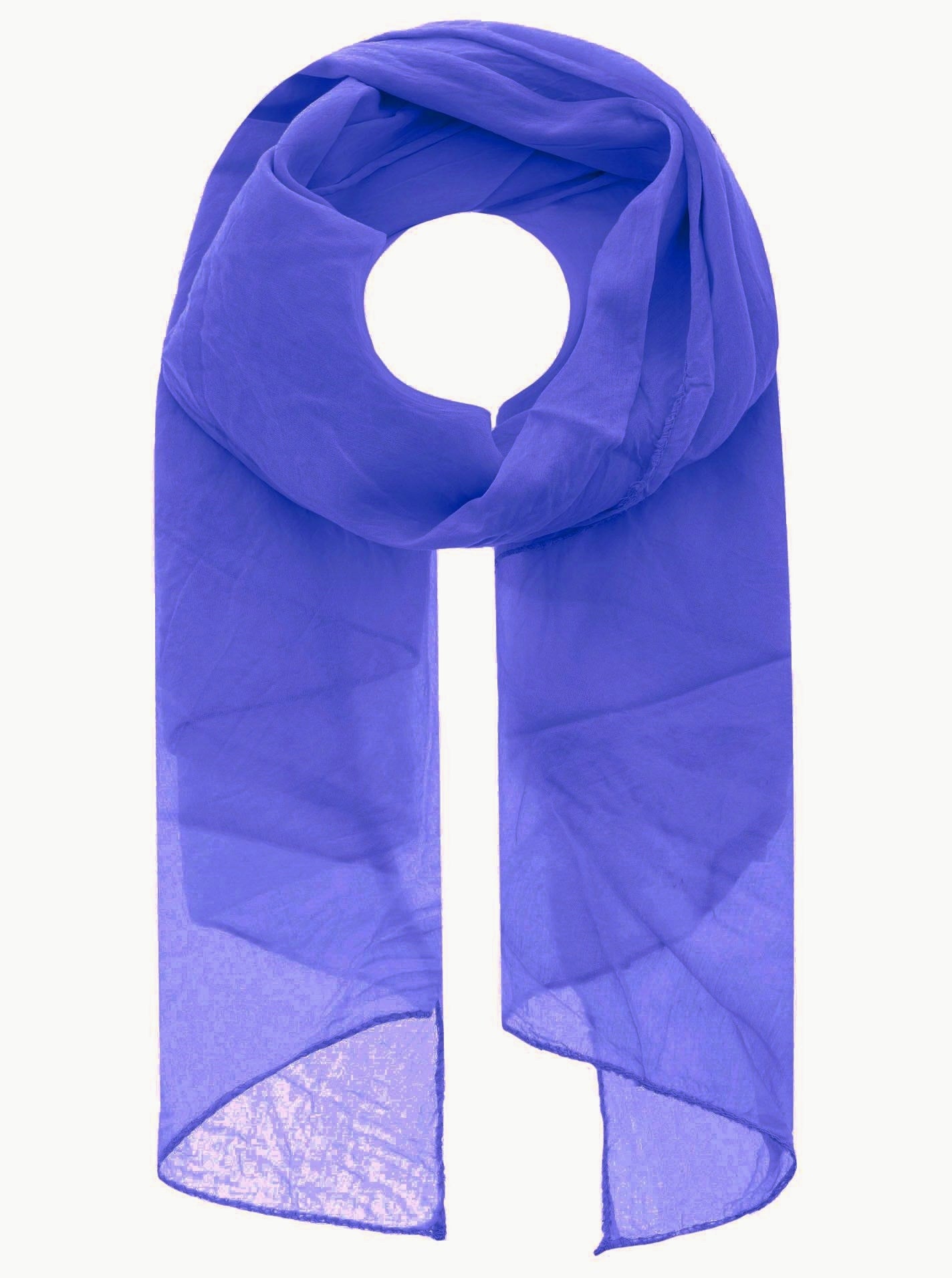 Schal Tuch "Basic Uni" Baumwolle Seide Royalblau