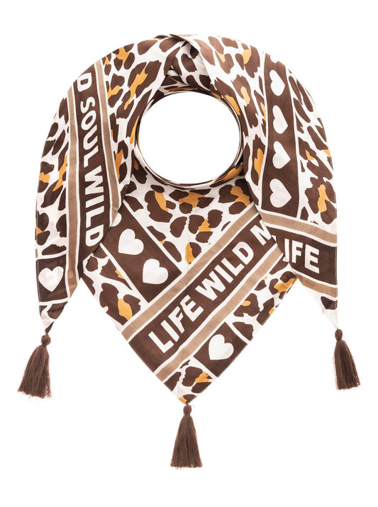 💕 Zwillingsherz Dreieckstuch "Life Wild" 100 % Viskose nachhaltig Braun