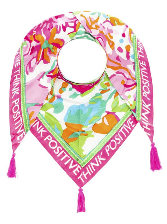 💕 Zwillingsherz Dreieckstuch "Think Positive" 100 % Viskose nachhaltig Grün