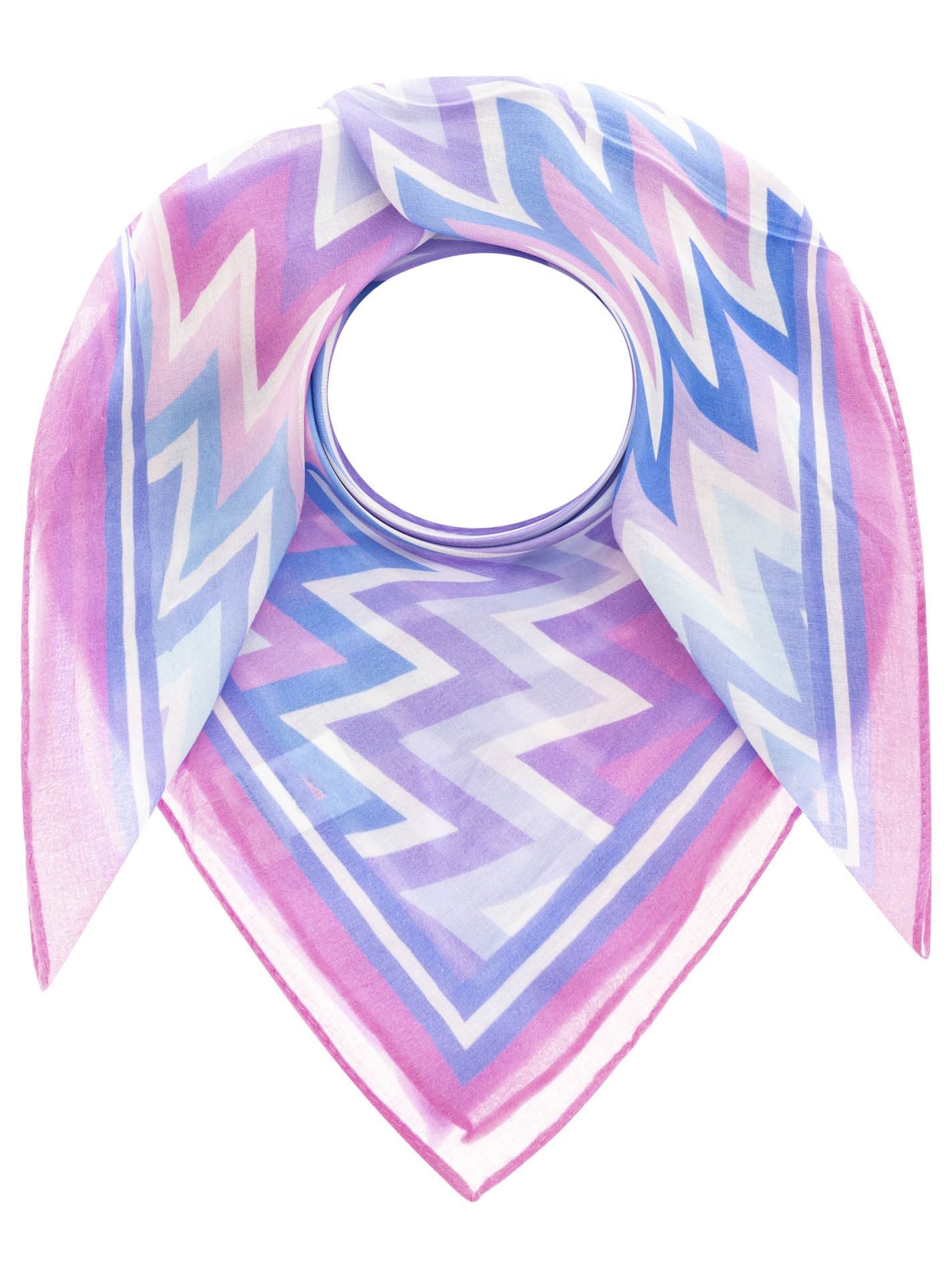 💕 Zwillingsherz Dreieckstuch "Zickzack Classic" leichtes Viereck Pink