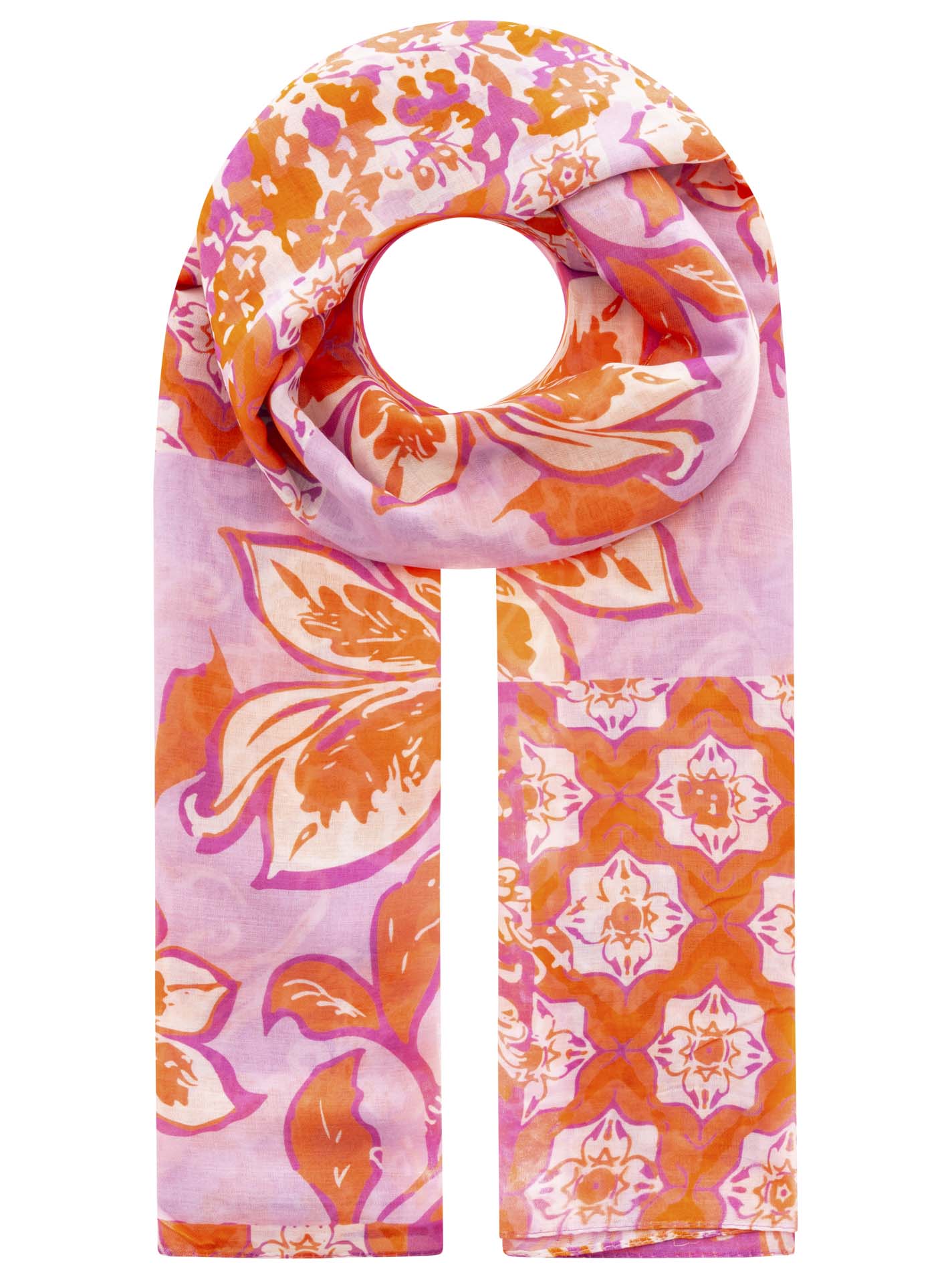 đź’• Zwillingsherz Schal "Patchwork" Viskose Mix Pink