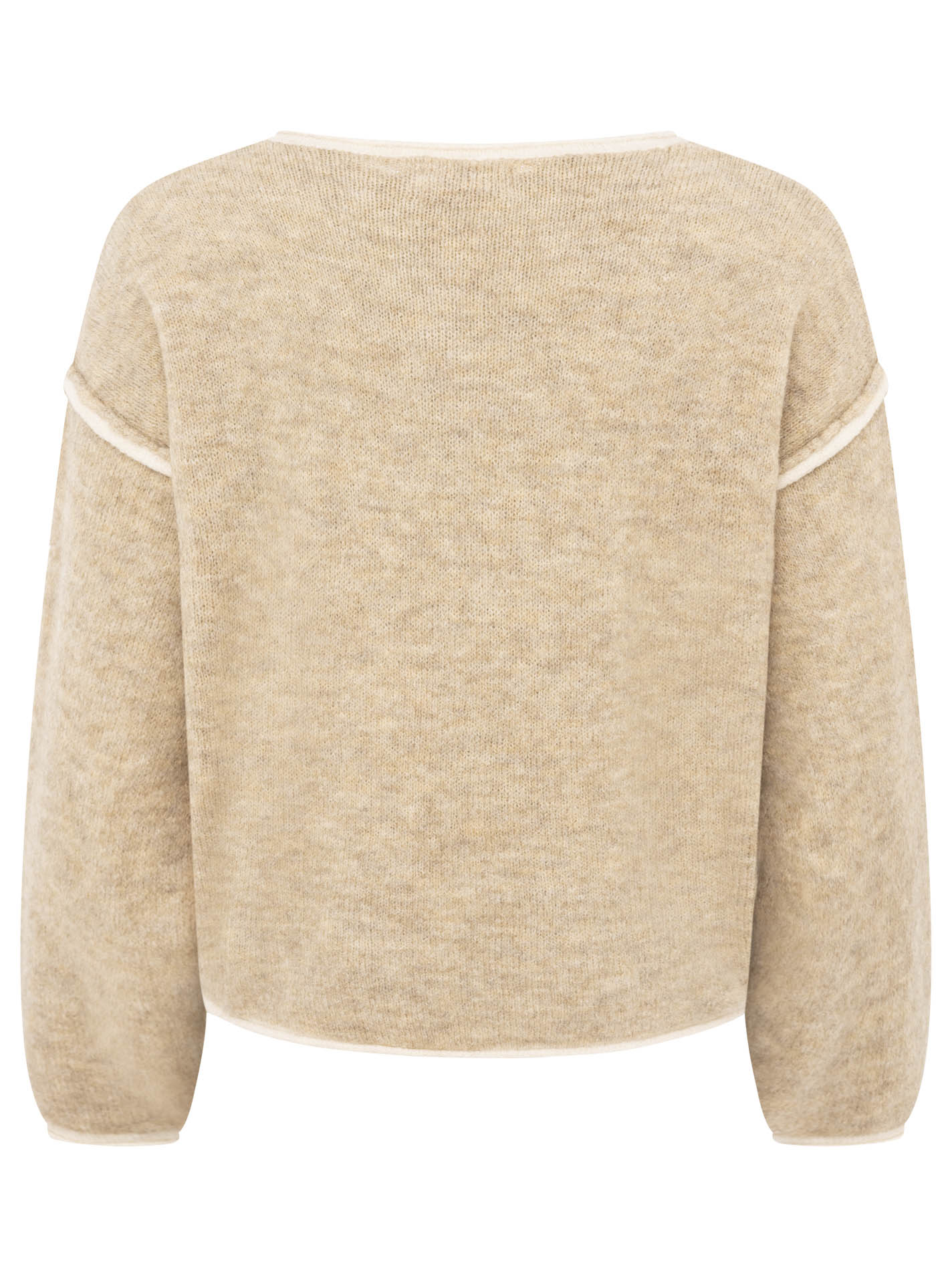 💕 Zwillingsherz V-Neck Pullover "Soft Basic" Beige