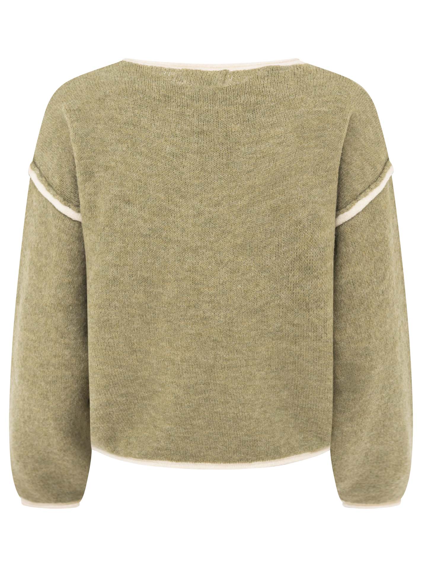 💕 Zwillingsherz V-Neck Pullover "Soft Basic" Khaki