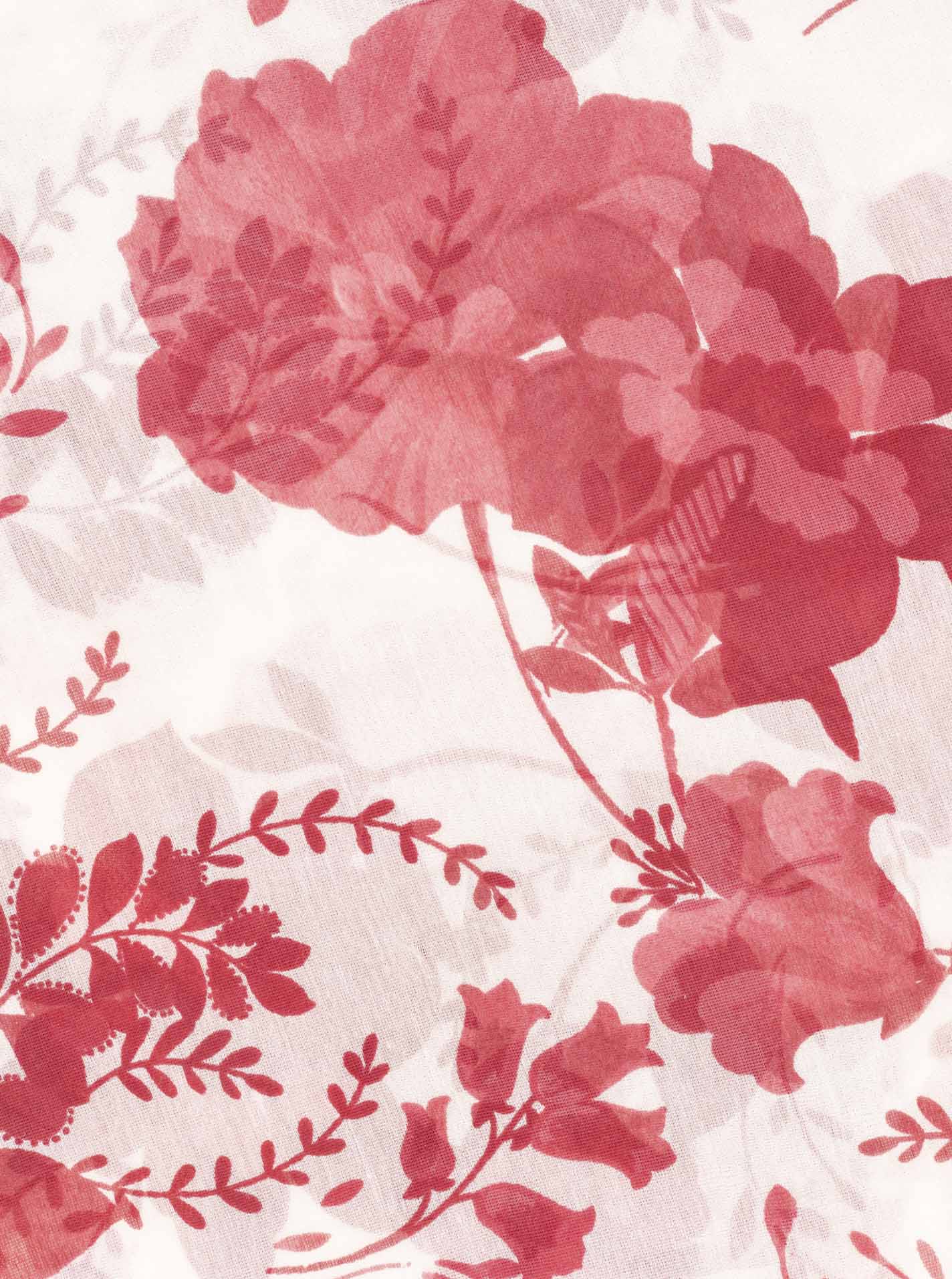 Schal Tuch "Floral Fantasy" Baumwolle Seide Pink