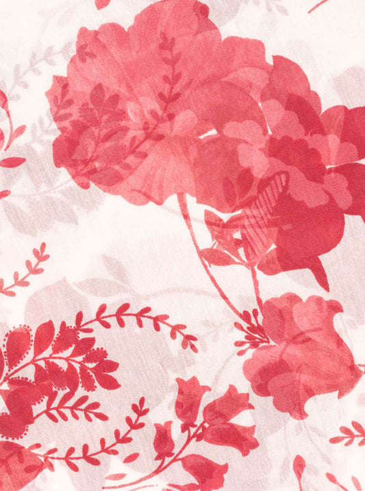 Schal Tuch "Floral Fantasy" Baumwolle Seide Pink