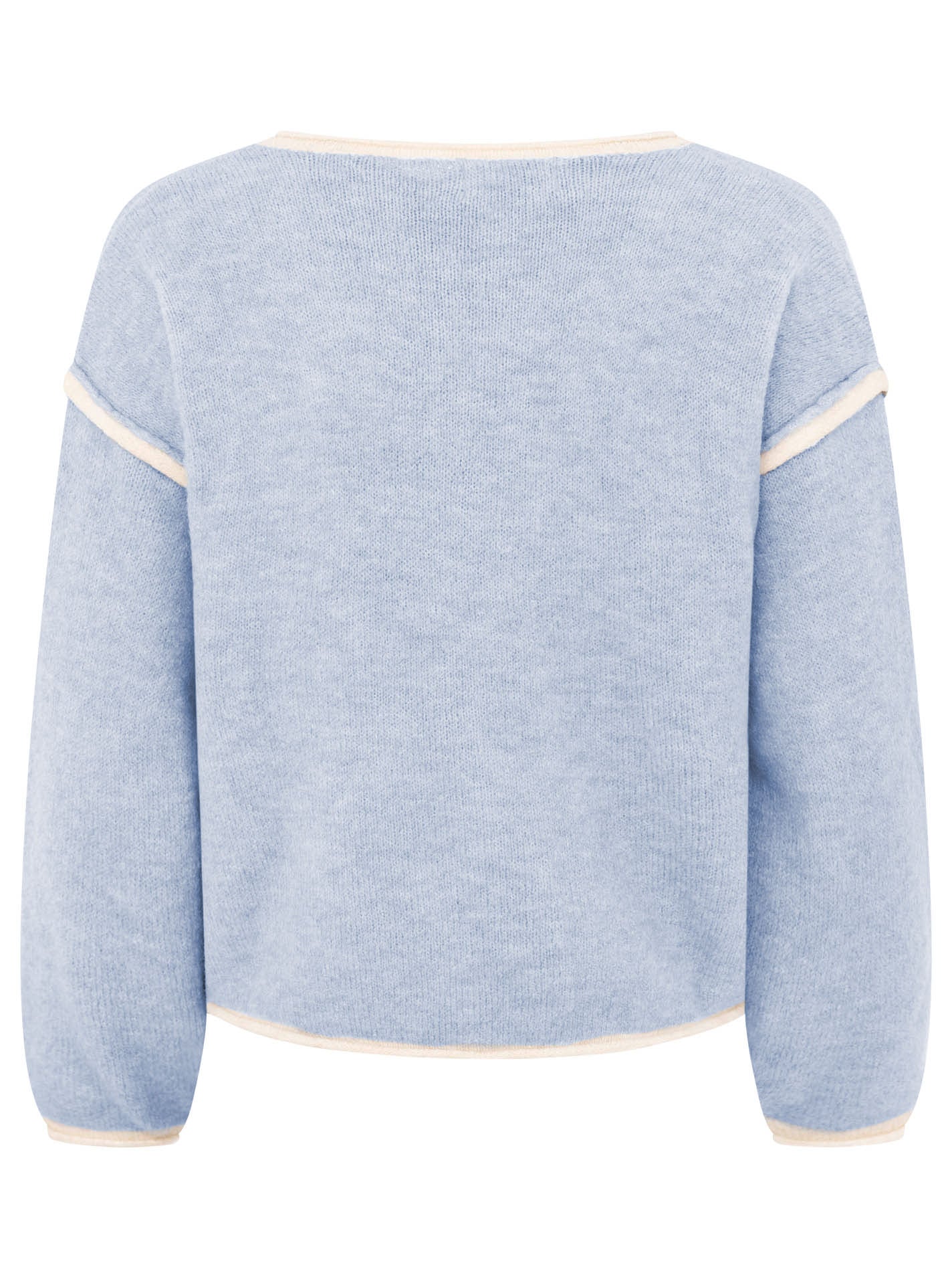 💕 Zwillingsherz V-Neck Pullover "Soft Basic" Hellblau