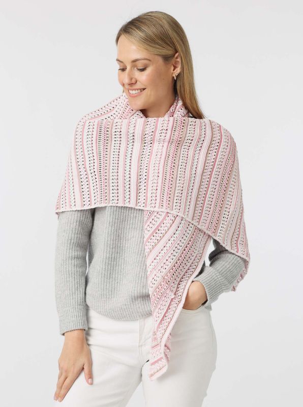 💕 Zwillingsherz Dreieckstuch "Hippie" Häkeloptik Rosa