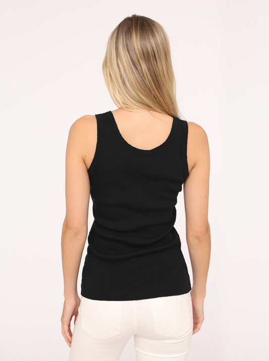 💕 Zwillingsherz Top "Rippe" Tanktop Schwarz