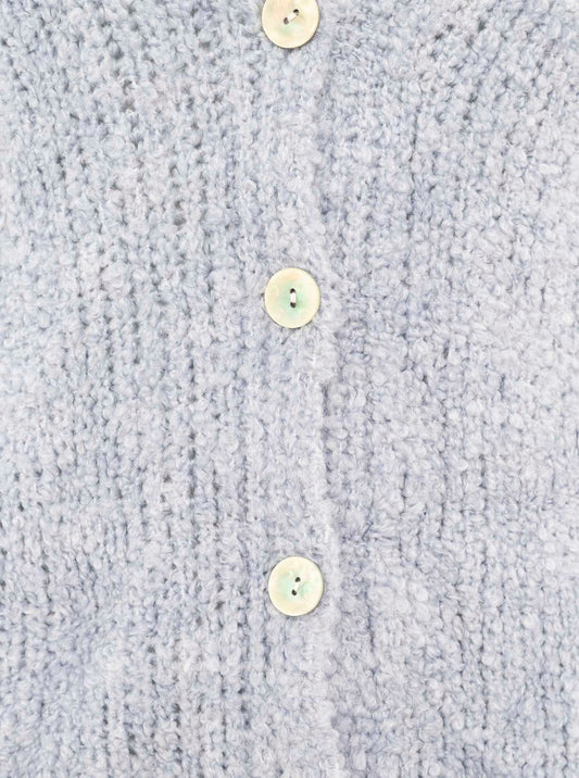 💕 Zwillingsherz Strickjacke Cardigan "Plüsch" Wolle Hellblau