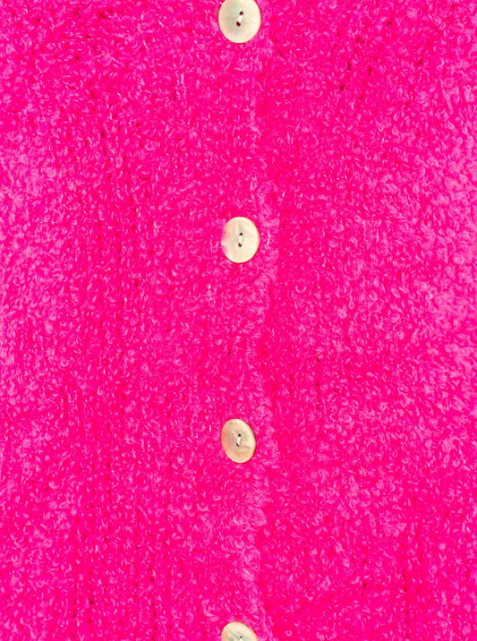 💕 Zwillingsherz Kuschel Cardigan "Plüsch" Strickjacke Wolle Pink