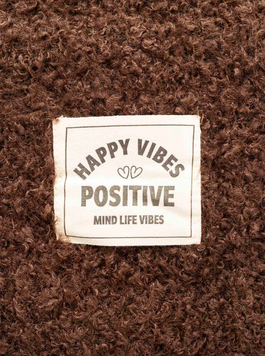 💕 Zwillingsherz Schal Kuschelschal "Uni & Happy Vibes" Braun