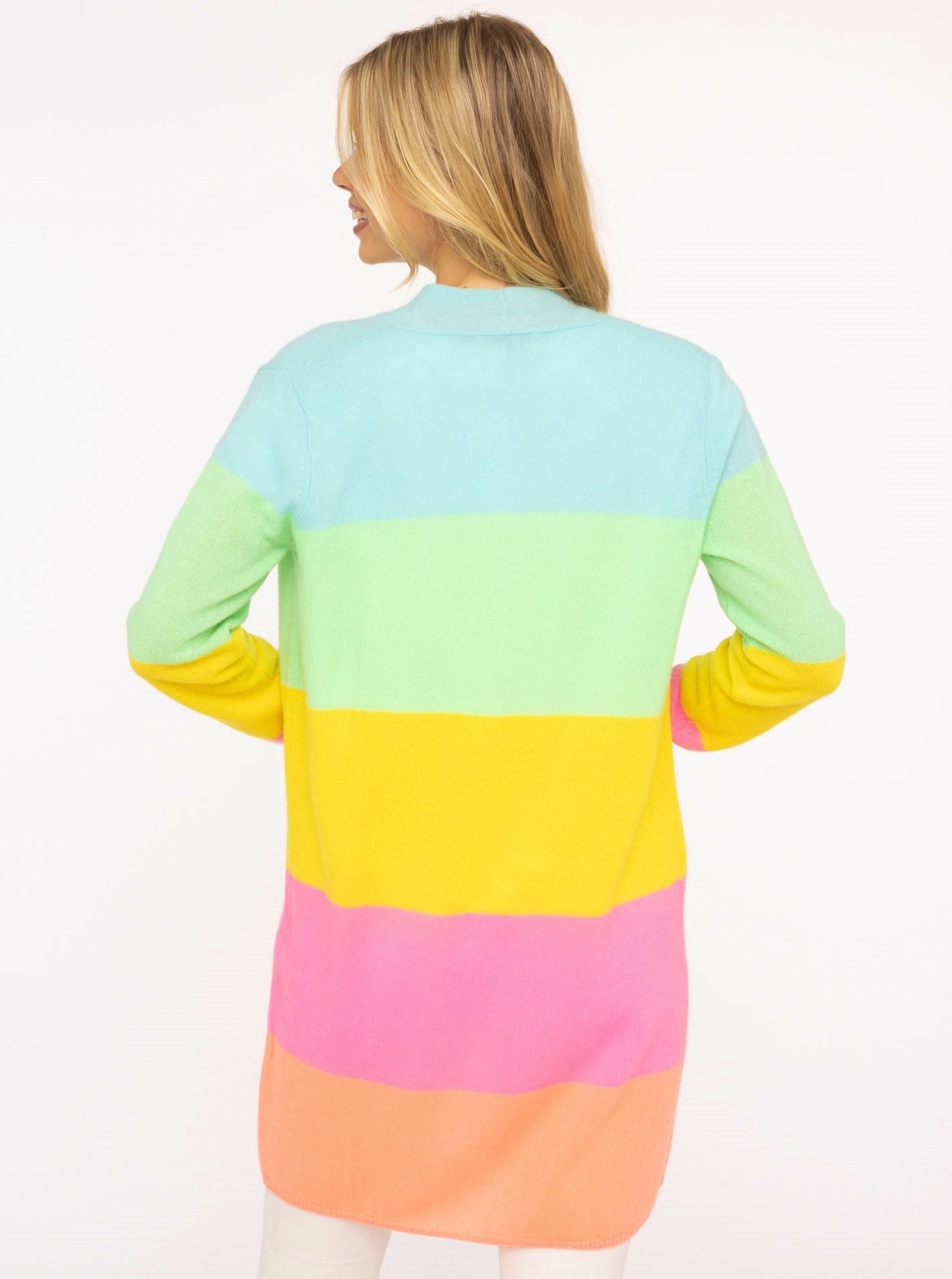 đź’•Zwillingsherz Strickjacke "Streifen" 100 % Kaschmir Loose Knit Bunt