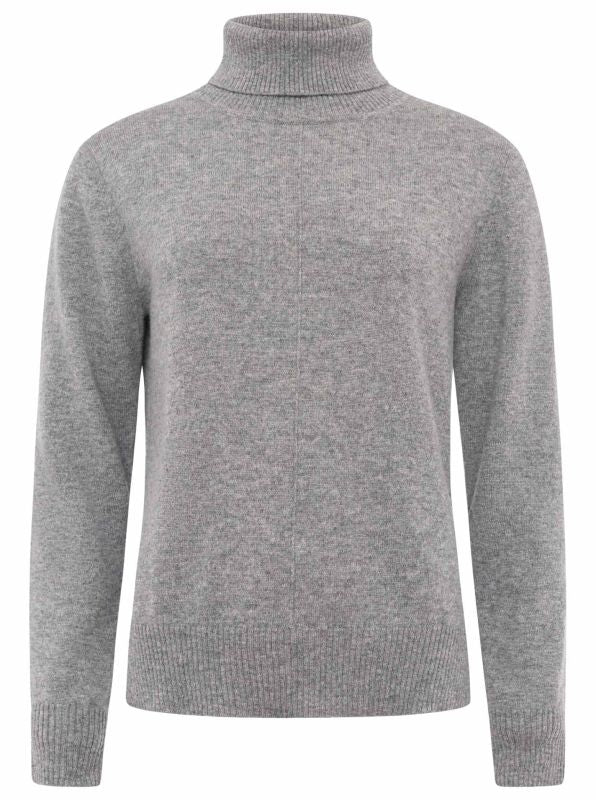 đź’• Zwillingsherz Pullover Pulli Rolli Rollkragenpullover 100 % Kaschmir "High Neck" Mittelgrau