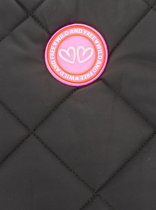 💕 Zwillingsherz Tasche Stepptasche "Wild and Free" Schwarz