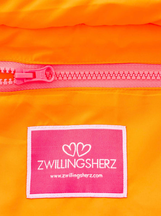 💕 Zwillingsherz Tasche Stepptasche "Be Happy" Neonpink