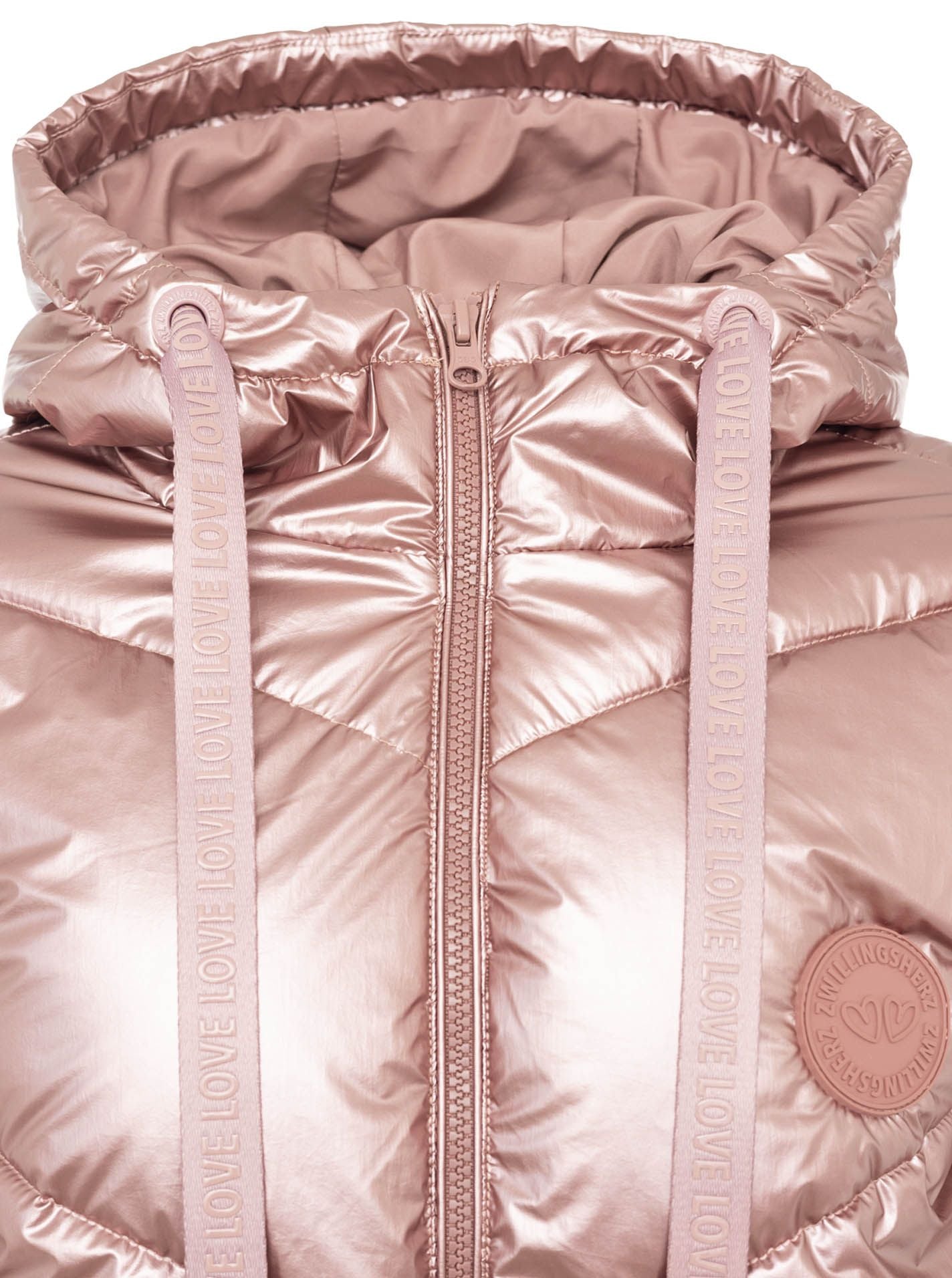 💕 Zwillingsherz Jacke "Metallic" kurz Metallic-Rosé
