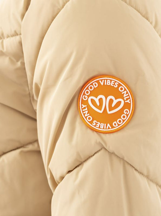 💕 Zwillingsherz Steppmantel "Happy Vibes" Beige