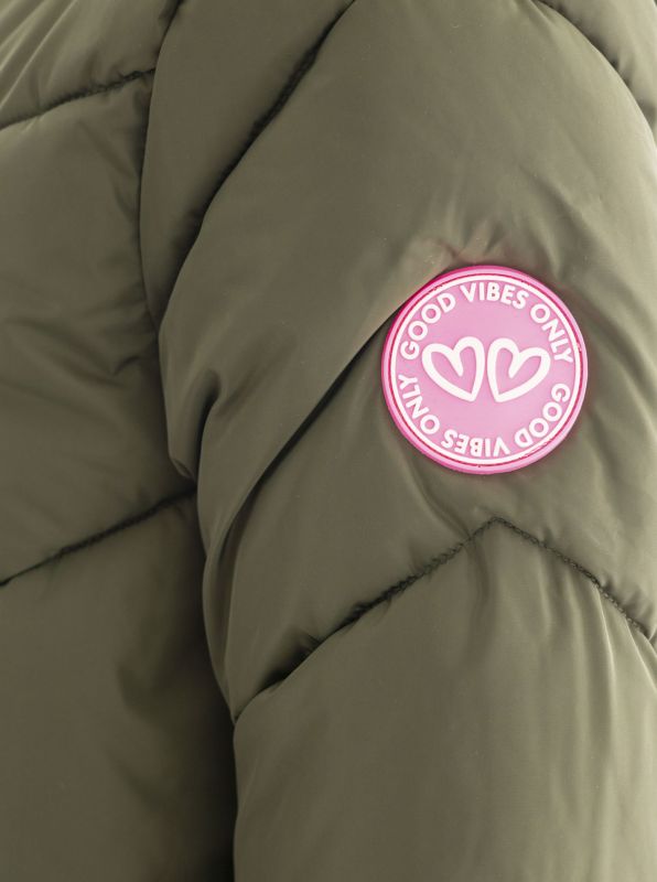 đź’• Zwillingsherz Steppmantel "Happy Vibes" Khaki