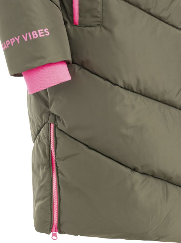 đź’• Zwillingsherz Steppmantel "Happy Vibes" Khaki