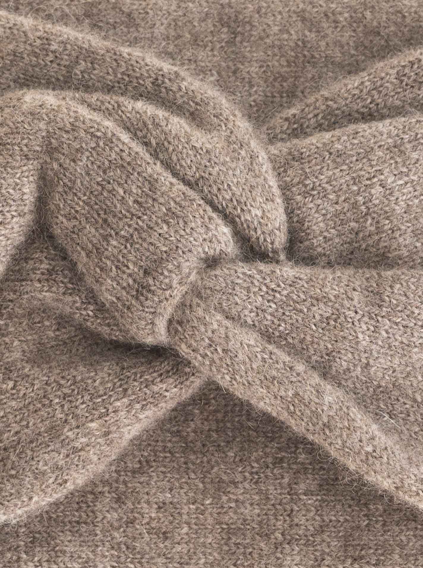 💕 Zwillingsherz Stirnband 100 % Cashmere "Knoten" Kaschmir Taupe