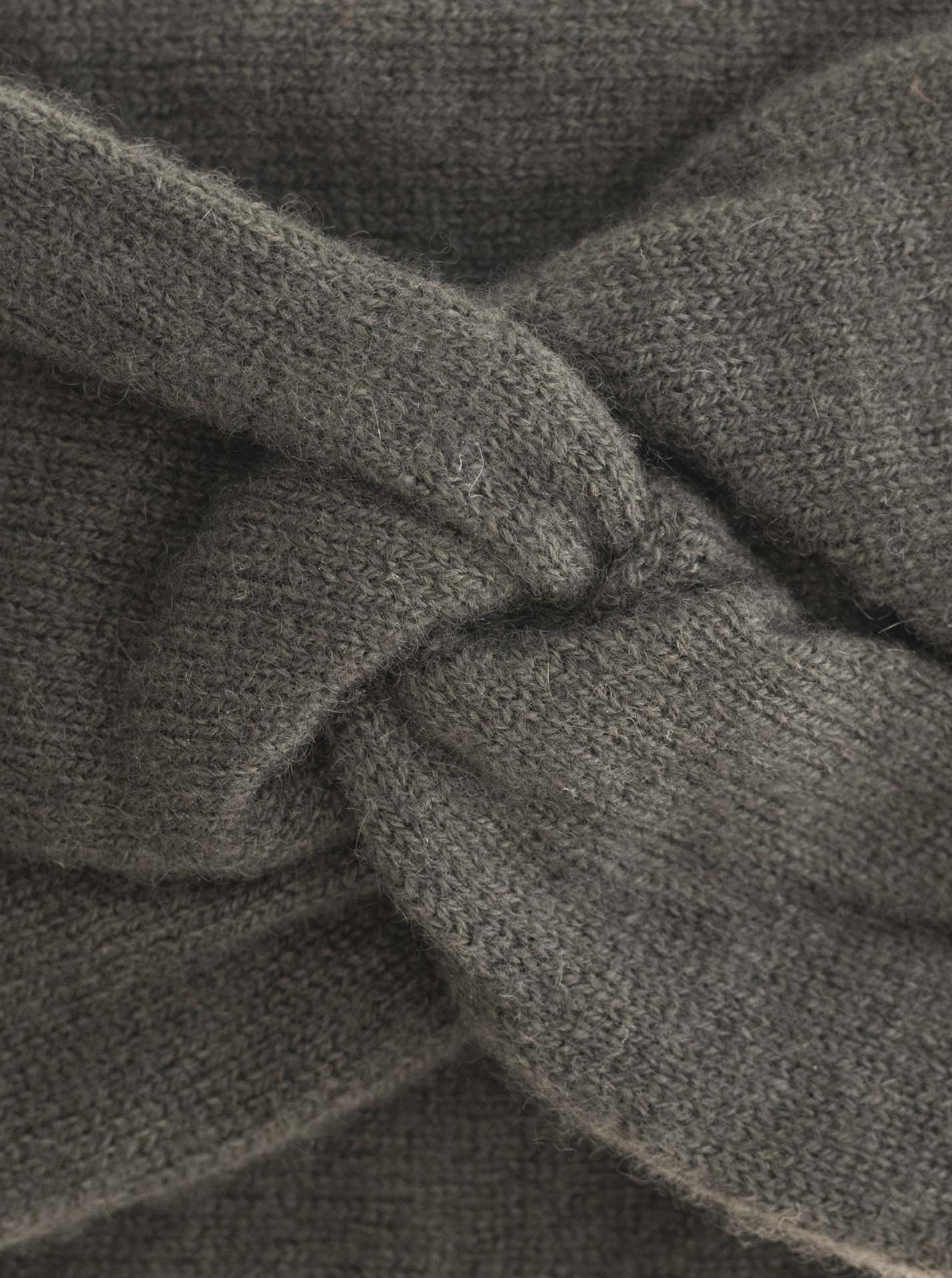 💕 Zwillingsherz Stirnband 100 % Cashmere "Knoten" Kaschmir Olive