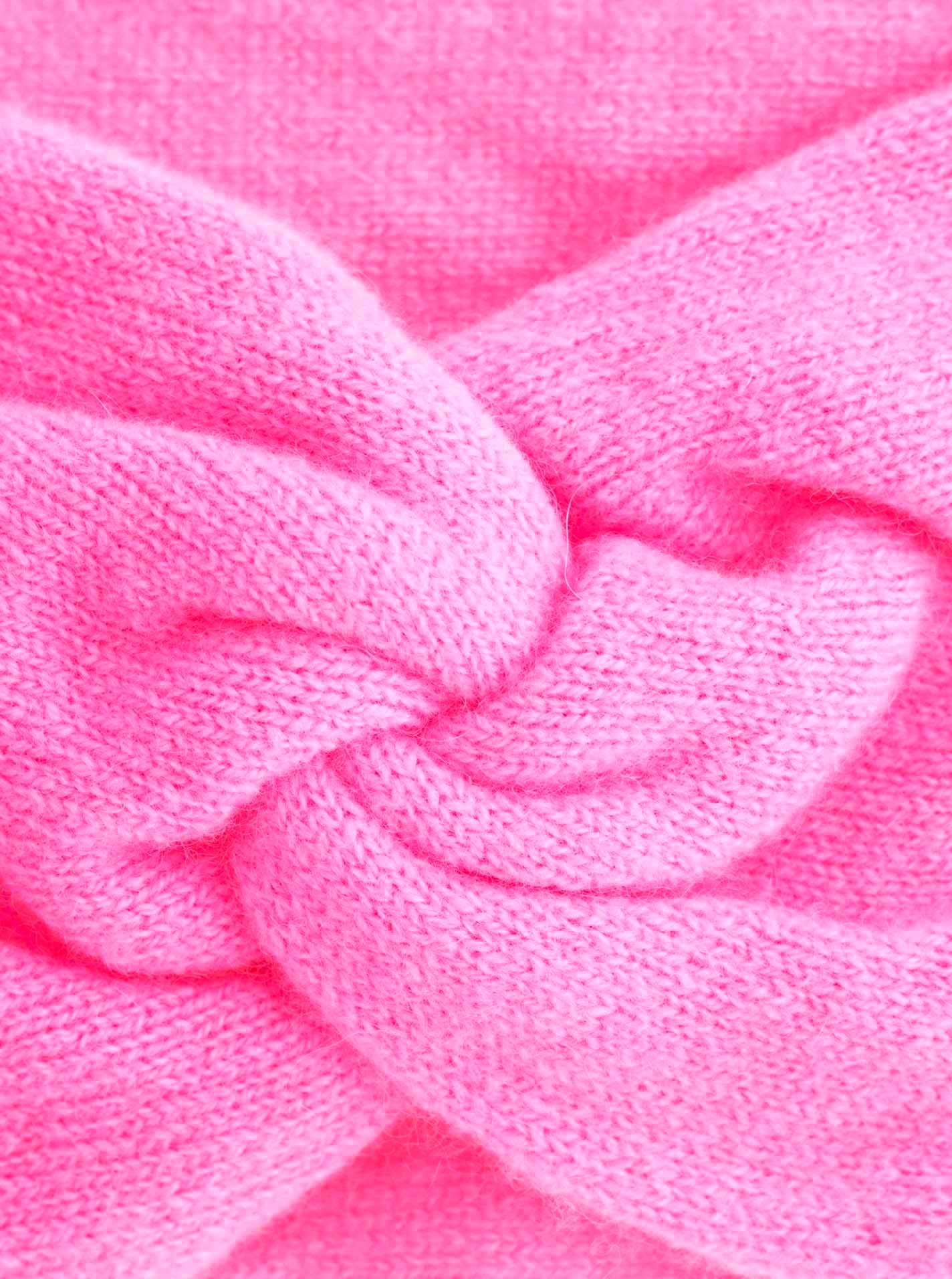 💕 Zwillingsherz Stirnband 100 % Cashmere "Knoten" Kaschmir Bubblegum