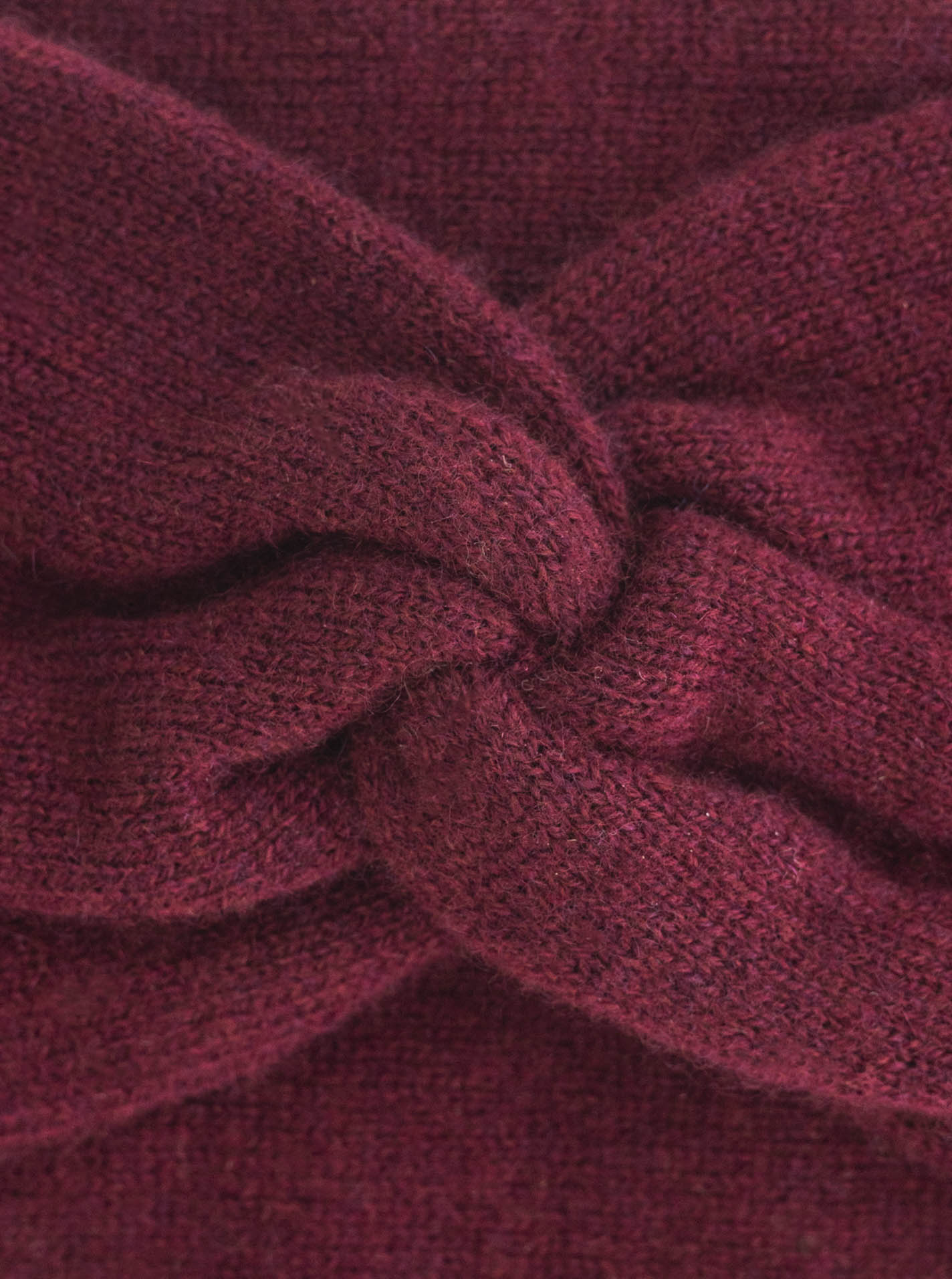 💕 Zwillingsherz Stirnband 100 % Cashmere "Knoten" Kaschmir Bordeaux
