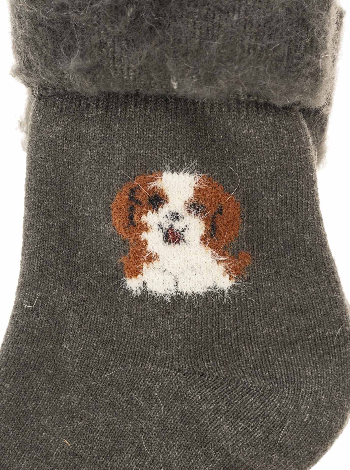 💕 Zwillingsherz Socken "Dog" Anthrazit