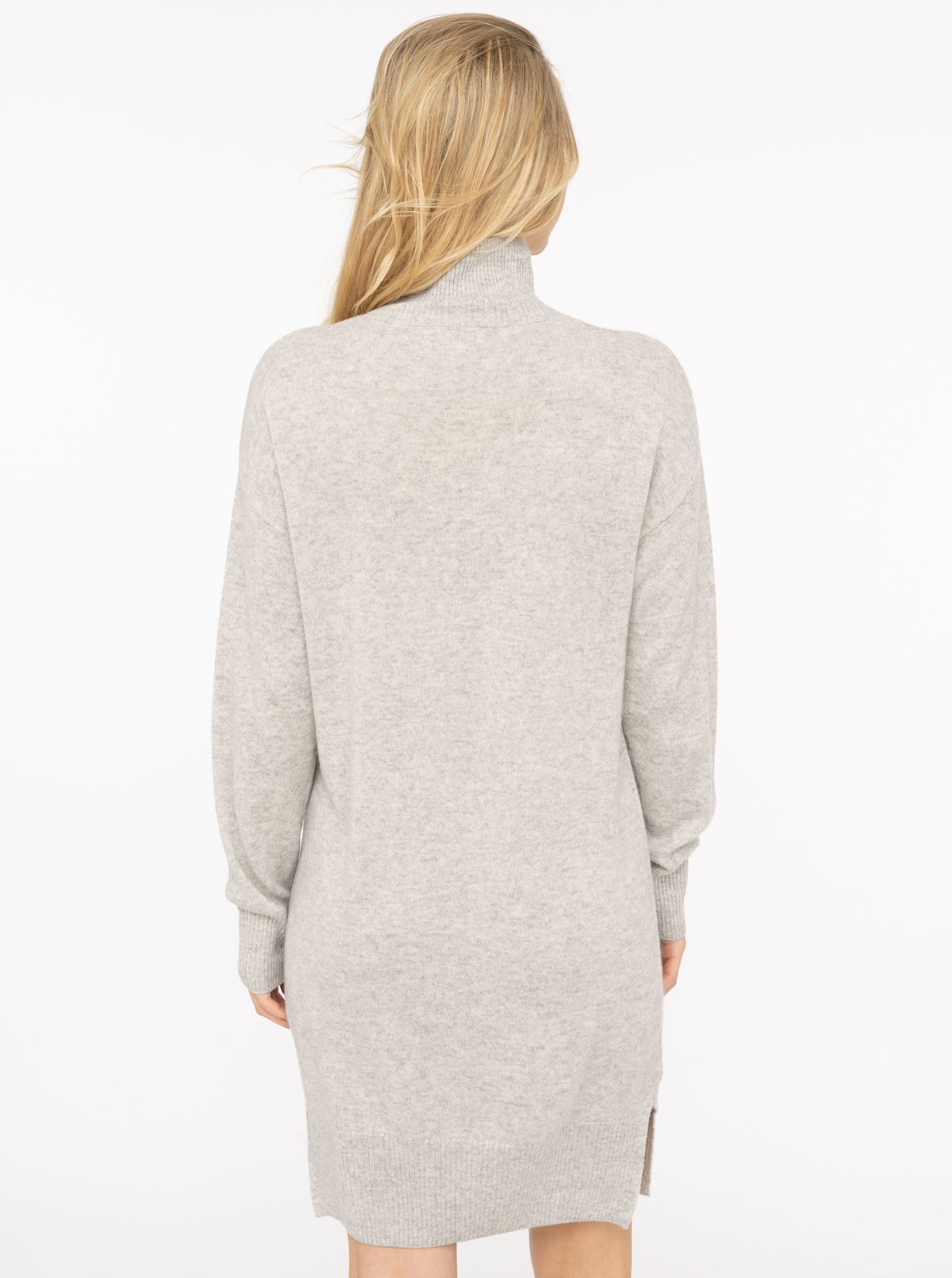 đź’• Zwillingsherz Kleid Strickkleid 100 % Kaschmir "Uni" Hellgrau