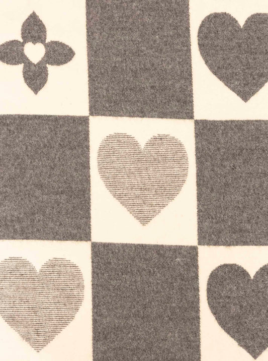 💕 Zwillingsherz Schal "Blumen & Herzen" 100 % Viskose Braun