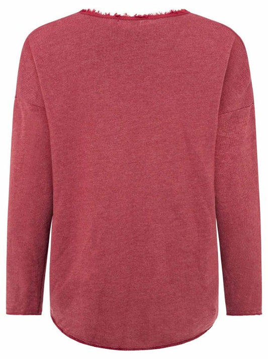💕 Zwillingsherz Pullover Pulli "Elisabeth" Baumwolle Bordaux