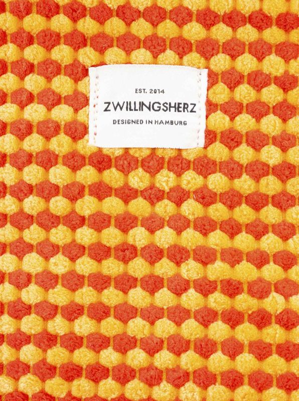 💕 Zwillingsherz Kosmetiktasche "Flauschige Punkte" Orange Rot
