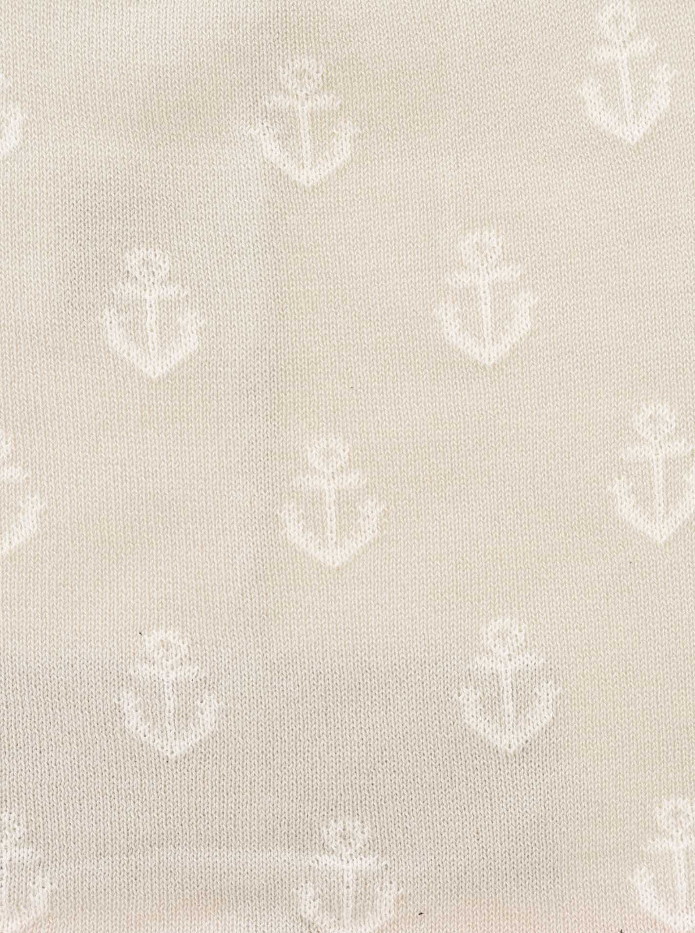 💕 Zwillingsherz Mütze "Anker" Beanie Baumwolle Beige