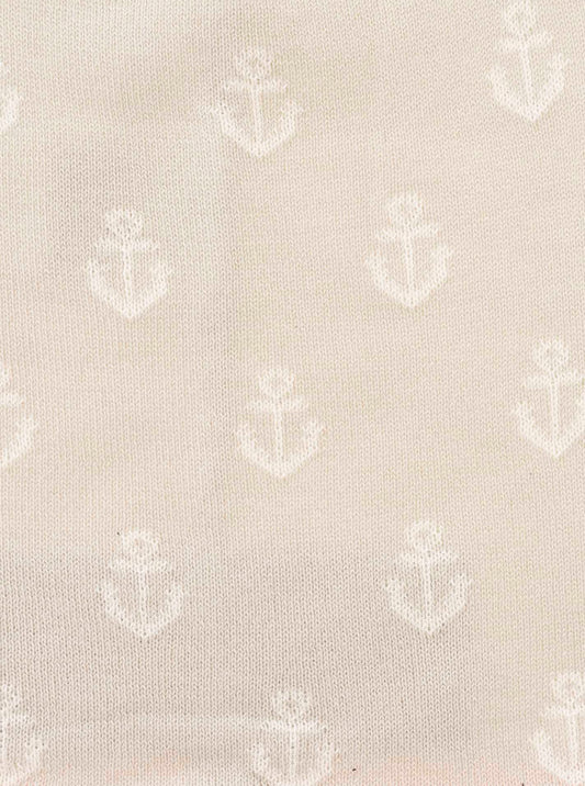 💕 Zwillingsherz Mütze "Anker" Beanie Baumwolle Beige