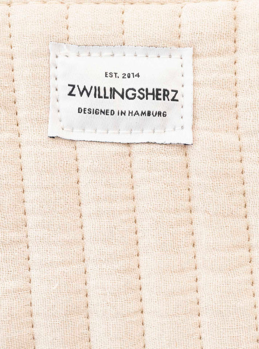 💕 Zwillingsherz Kosmetiktasche "Soft Uni" Beige